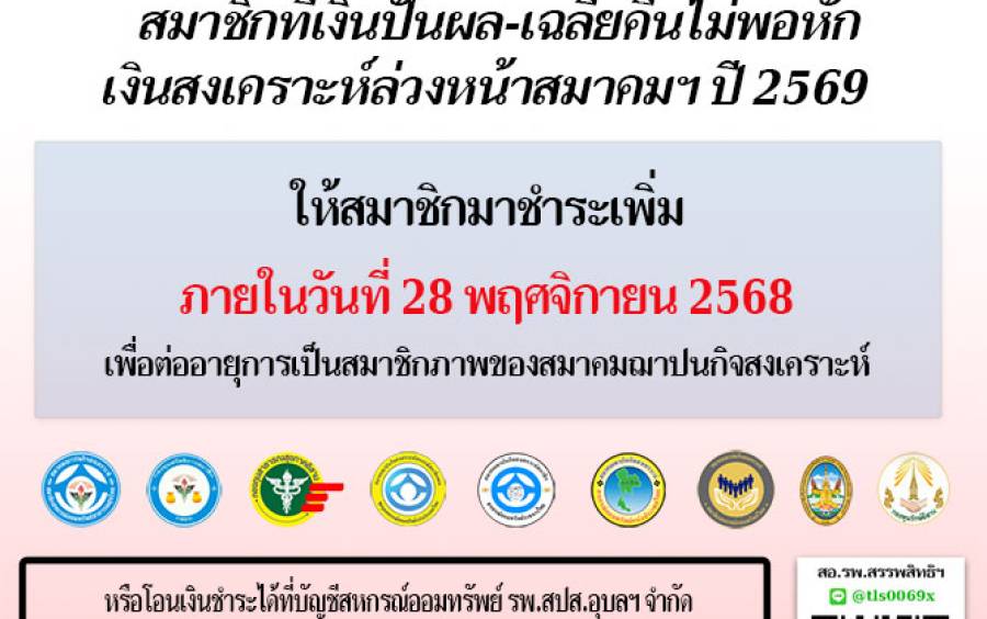 รายชื่อสมาชิกที่เงินปันผล-เฉลี่ยคืนไม่พอหักเงินสงเคราะห์ล่วงหน้าสมาคมฯ, กองทุนฯ ปี 2569